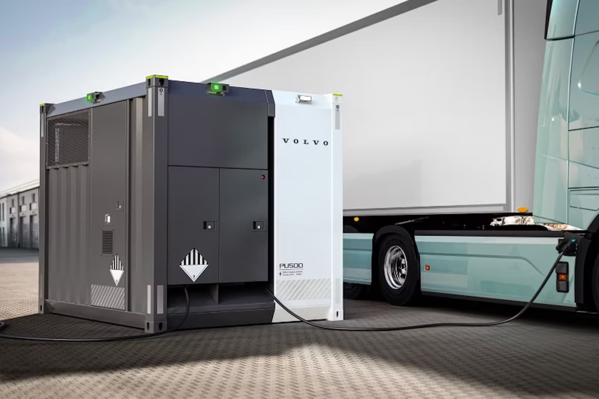 Cover Image for Volvo Energy PU500: Batteriespeicher und Ladestation für E-Lkw in einem